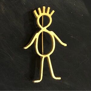 Vintage Figure Brooch Lisner Style Goldtone